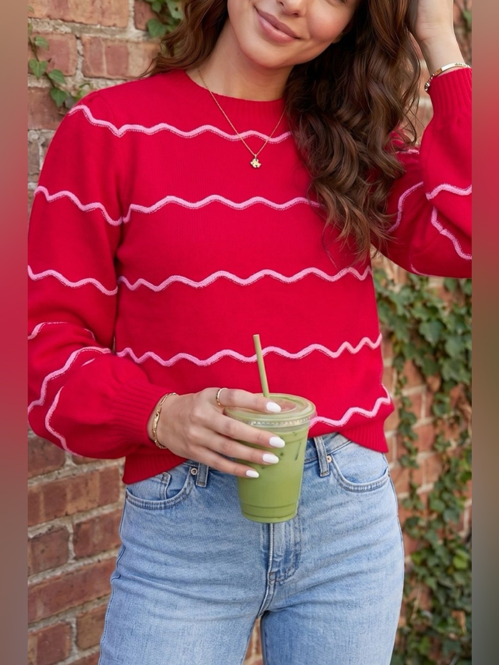Striped Round Neck Long Sleeve Shift Pullover Sweater